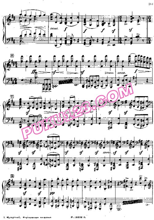 天天钢琴网-免费下载Moussorgsky - Intermezzo Symphonique - 2nd version 作曲家改编钢琴独奏版