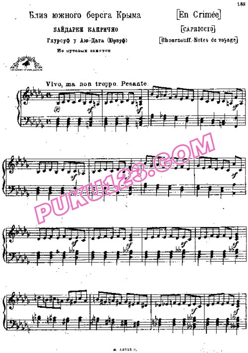 天天钢琴网-免费下载Mussorgsky - Pres De La Cote D azur En Crimee, Capriccio