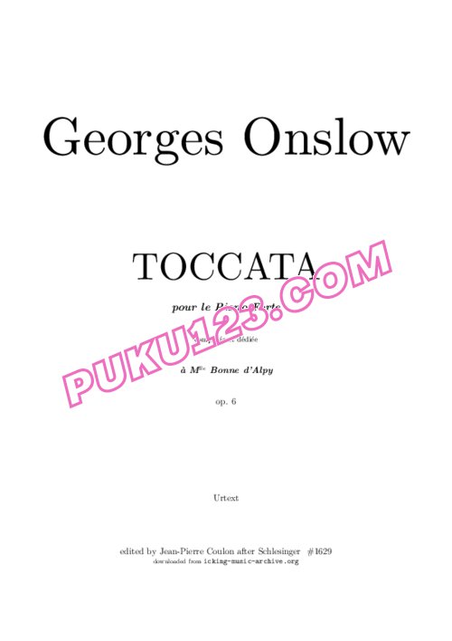 天天钢琴网-免费下载Onslow - Toccata in C Major Op.6