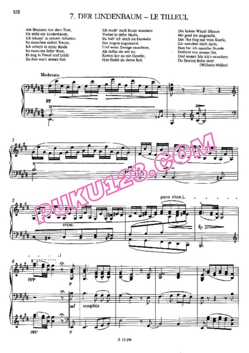 天天钢琴网-免费下载Liszt - Schubert - Der Lindenbaum S.561 李斯特改编钢琴独奏版