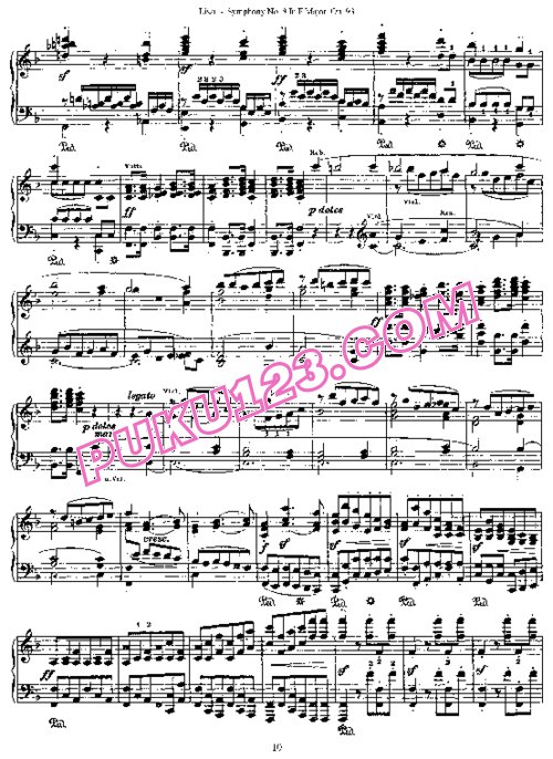天天钢琴网-免费下载Beethoven - Liszt - Symphonie No.8 in F major, op.93 李斯特改编钢琴独奏版