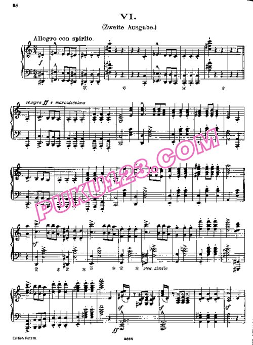 天天钢琴网-免费下载Liszt - Schubert Valses de Viennes - Valse Caprice No.6