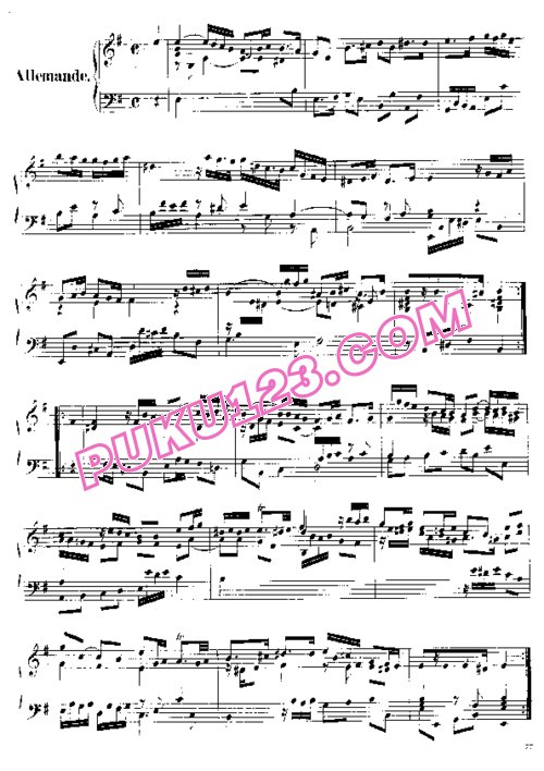 天天钢琴网-免费下载Handel - Suite No.4 in e Minor HWV 429