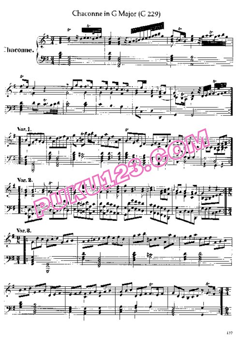 天天钢琴网-免费下载Handel - Chaconne in G Major G.229