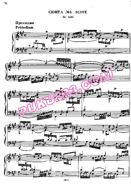 天天钢琴网-免费下载Handel - Suite No.6 in f-sharp Minor HWV 431