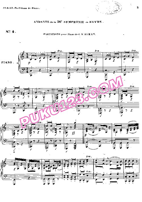 天天钢琴网-免费下载Haydn - Alkan - Andante from 36th Symphony 阿尔坎改编第二乐章钢琴独奏版