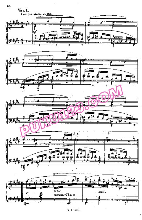 天天钢琴网-免费下载Henselt - Variations on a Theme by Donizetti Op.1