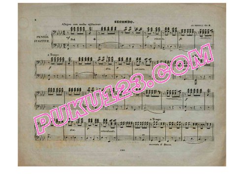 天天钢琴网-免费下载Henselt - Pensée Fugitive Op.8 - 4 Hands
