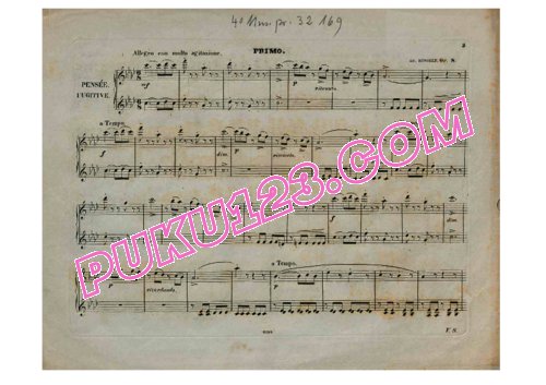 天天钢琴网-免费下载Henselt - Pensée Fugitive Op.8 - 4 Hands