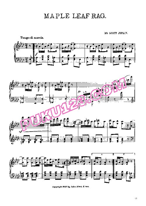 天天钢琴网-免费下载Joplin - Maple Leaf Rag