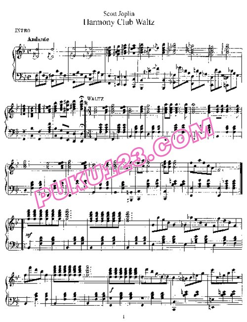 天天钢琴网-免费下载Joplin - Harmony Club Waltz