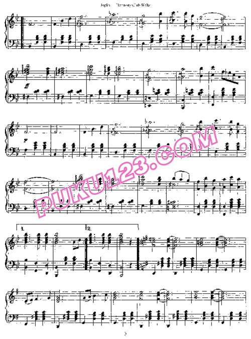天天钢琴网-免费下载Joplin - Harmony Club Waltz